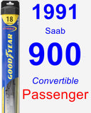 Passenger Wiper Blade for 1991 Saab 900 - Hybrid