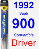 Driver Wiper Blade for 1992 Saab 900 - Hybrid