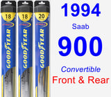 Front & Rear Wiper Blade Pack for 1994 Saab 900 - Hybrid