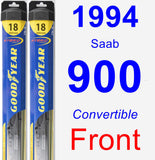 Front Wiper Blade Pack for 1994 Saab 900 - Hybrid