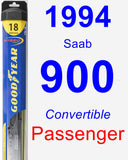 Passenger Wiper Blade for 1994 Saab 900 - Hybrid