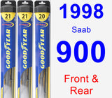 Front & Rear Wiper Blade Pack for 1998 Saab 900 - Hybrid