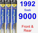 Front & Rear Wiper Blade Pack for 1992 Saab 9000 - Hybrid