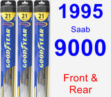 Front & Rear Wiper Blade Pack for 1995 Saab 9000 - Hybrid