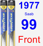 Front Wiper Blade Pack for 1977 Saab 99 - Hybrid