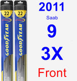 Front Wiper Blade Pack for 2011 Saab 9-3X - Hybrid