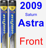 Front Wiper Blade Pack for 2009 Saturn Astra - Hybrid