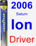 Driver Wiper Blade for 2006 Saturn Ion - Hybrid