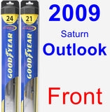 Front Wiper Blade Pack for 2009 Saturn Outlook - Hybrid