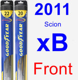 Front Wiper Blade Pack for 2011 Scion xB - Hybrid