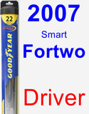 Driver Wiper Blade for 2007 Smart Fortwo - Hybrid