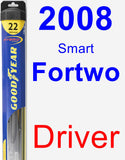 Driver Wiper Blade for 2008 Smart Fortwo - Hybrid