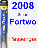 Passenger Wiper Blade for 2008 Smart Fortwo - Hybrid