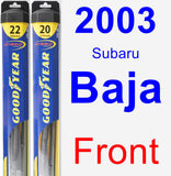 Front Wiper Blade Pack for 2003 Subaru Baja - Hybrid