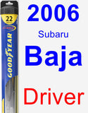 Driver Wiper Blade for 2006 Subaru Baja - Hybrid