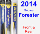 Front & Rear Wiper Blade Pack for 2014 Subaru Forester - Hybrid