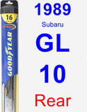 Rear Wiper Blade for 1989 Subaru GL-10 - Hybrid