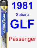 Passenger Wiper Blade for 1981 Subaru GLF - Hybrid