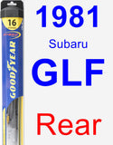 Rear Wiper Blade for 1981 Subaru GLF - Hybrid