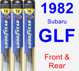 Front & Rear Wiper Blade Pack for 1982 Subaru GLF - Hybrid