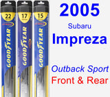 Front & Rear Wiper Blade Pack for 2005 Subaru Impreza - Hybrid