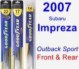 Front & Rear Wiper Blade Pack for 2007 Subaru Impreza - Hybrid