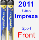 Front Wiper Blade Pack for 2011 Subaru Impreza - Hybrid