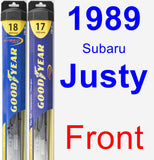 Front Wiper Blade Pack for 1989 Subaru Justy - Hybrid