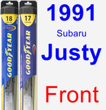 Front Wiper Blade Pack for 1991 Subaru Justy - Hybrid