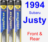 Front & Rear Wiper Blade Pack for 1994 Subaru Justy - Hybrid