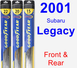 Front & Rear Wiper Blade Pack for 2001 Subaru Legacy - Hybrid