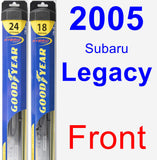 Front Wiper Blade Pack for 2005 Subaru Legacy - Hybrid