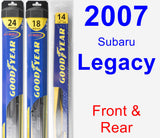 Front & Rear Wiper Blade Pack for 2007 Subaru Legacy - Hybrid