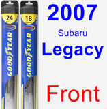 Front Wiper Blade Pack for 2007 Subaru Legacy - Hybrid
