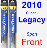 Front Wiper Blade Pack for 2010 Subaru Legacy - Hybrid