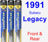 Front & Rear Wiper Blade Pack for 1991 Subaru Legacy - Hybrid