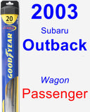 Passenger Wiper Blade for 2003 Subaru Outback - Hybrid