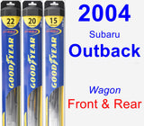 Front & Rear Wiper Blade Pack for 2004 Subaru Outback - Hybrid