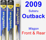 Front & Rear Wiper Blade Pack for 2009 Subaru Outback - Hybrid