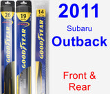 Front & Rear Wiper Blade Pack for 2011 Subaru Outback - Hybrid