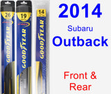 Front & Rear Wiper Blade Pack for 2014 Subaru Outback - Hybrid
