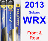 Front & Rear Wiper Blade Pack for 2013 Subaru WRX - Hybrid