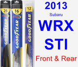 Front & Rear Wiper Blade Pack for 2013 Subaru WRX STI - Hybrid