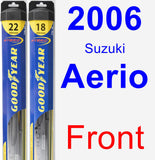 Front Wiper Blade Pack for 2006 Suzuki Aerio - Hybrid
