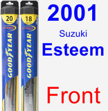 Front Wiper Blade Pack for 2001 Suzuki Esteem - Hybrid