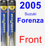 Front Wiper Blade Pack for 2005 Suzuki Forenza - Hybrid