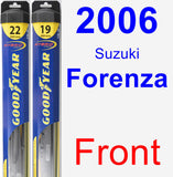 Front Wiper Blade Pack for 2006 Suzuki Forenza - Hybrid