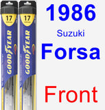 Front Wiper Blade Pack for 1986 Suzuki Forsa - Hybrid