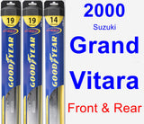 Front & Rear Wiper Blade Pack for 2000 Suzuki Grand Vitara - Hybrid