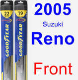 Front Wiper Blade Pack for 2005 Suzuki Reno - Hybrid